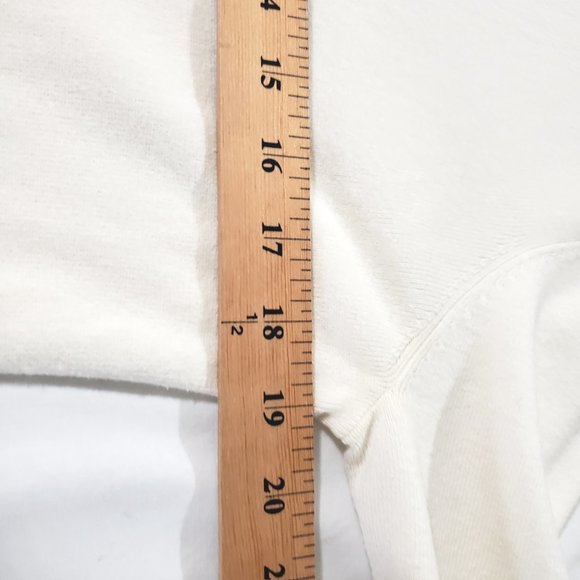 SPRING + MERCER Size S (4-6) Cream Ivory White Cardigan Sweater Top Blouse #947 - Picture 3 of 6